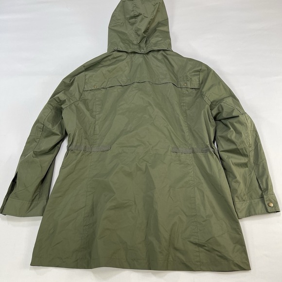 YOKI Jacket Coat Women's 3XL  Green Anorak Full Zip Hooded Drawstring Waist - Picture 10 of 13